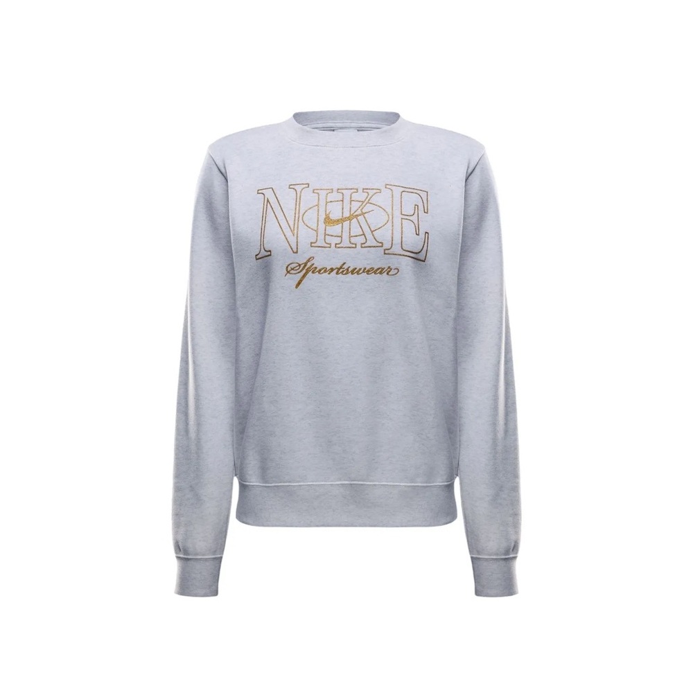 Nike Women’s Sportswear Club Fleece Pullover Crewneck Sweatshirt - Light Grey